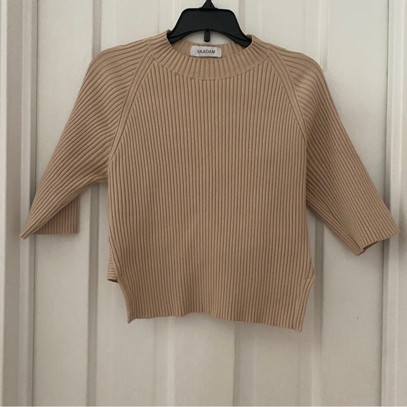 Naadam Women's Twist Back Short Sleeve Top - Beige - Picture 5 of 9